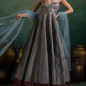 Aqua Blue Anarkali Dress (Size X-Small)